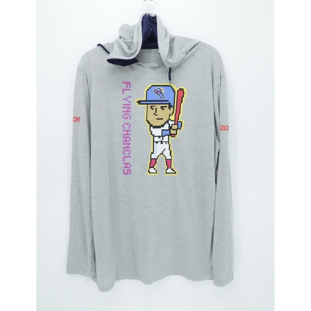 Flying Chanclas Hoodie Mens 2XL Gray San Antonio Missions Baseball Lightweight‎